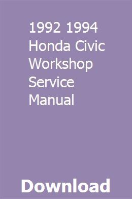 Civic Service Manual Download
